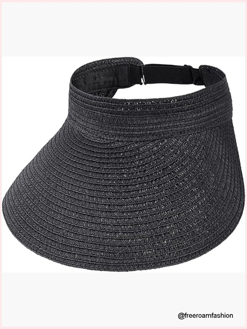 Adjustable Straw Sun Visor for Women, Foldable Summer Ponytail Hat, Packable